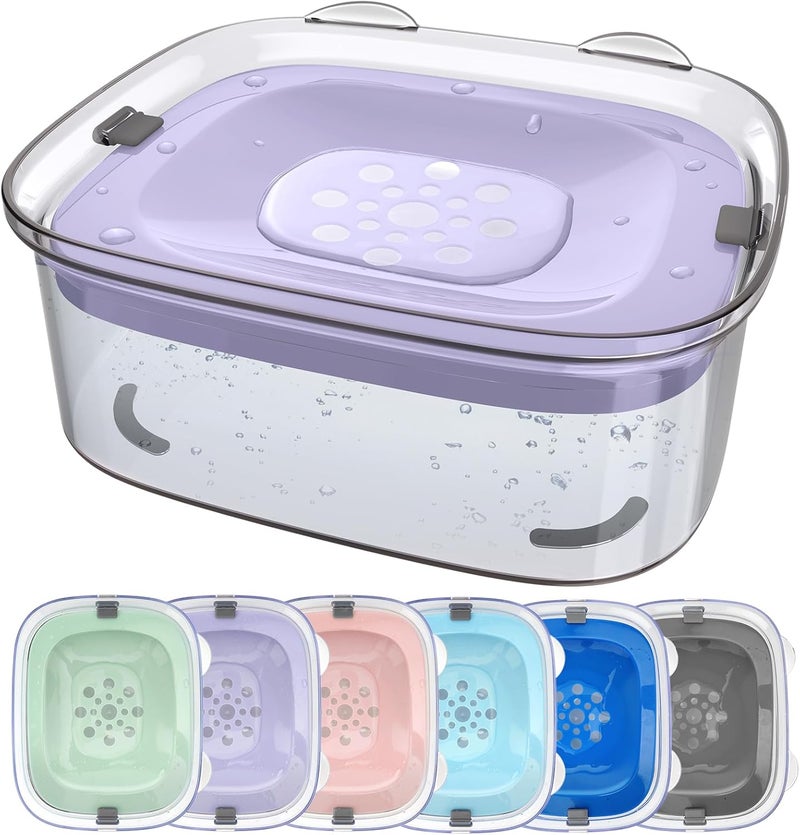 AONKEY 3L Dog Water Bowl No Spill, 101oz Large Spill Proof Dog Bowl Reduce Refill, Anti Splash No Mess Dispenser Dripless Slow Drinking Water Bowl for Sloppy Messy Drinkers (Violet) - Image 1